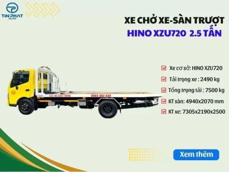 Xe Cứu Hộ Hino XZU720L 2.5 Tấn-Cứu Hộ Sàn Trượt
