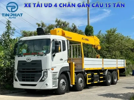 Xe Tải UD 4 Chân Gắn Cẩu SOOSAN 15 Tấn
