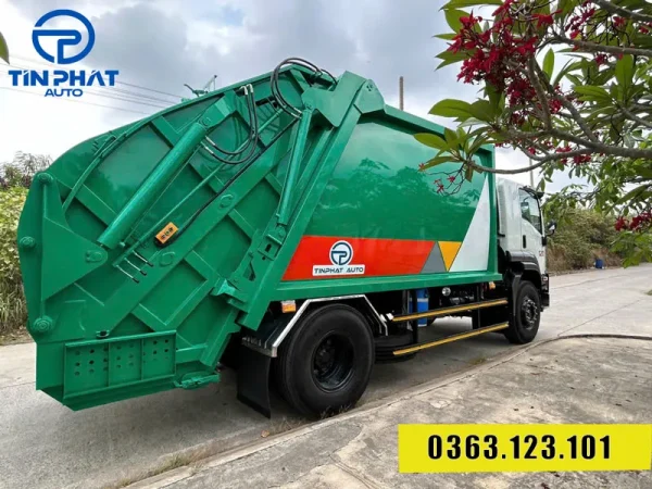 xe ép rác isuzu 14 khối- máng xúc