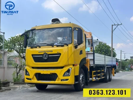 Xe Tải Dongfeng 3 Chân Gắn Cẩu Soosan 8 Tấn- Tải trọng: 9 tấn