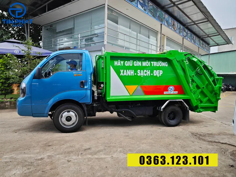 xe ép rác 3 khối Thaco Kia 250- thùng inox.