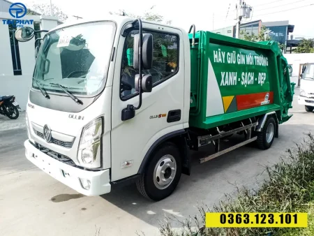 xe ép rác 6 khối thaco linker- thùng inox