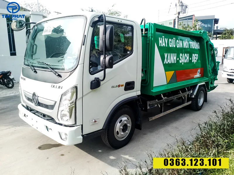 xe ép rác 6 khối thaco linker- thùng inox