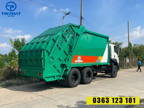 Xe Ép Rác 22 Khối Isuzu Fvz- thùng inox