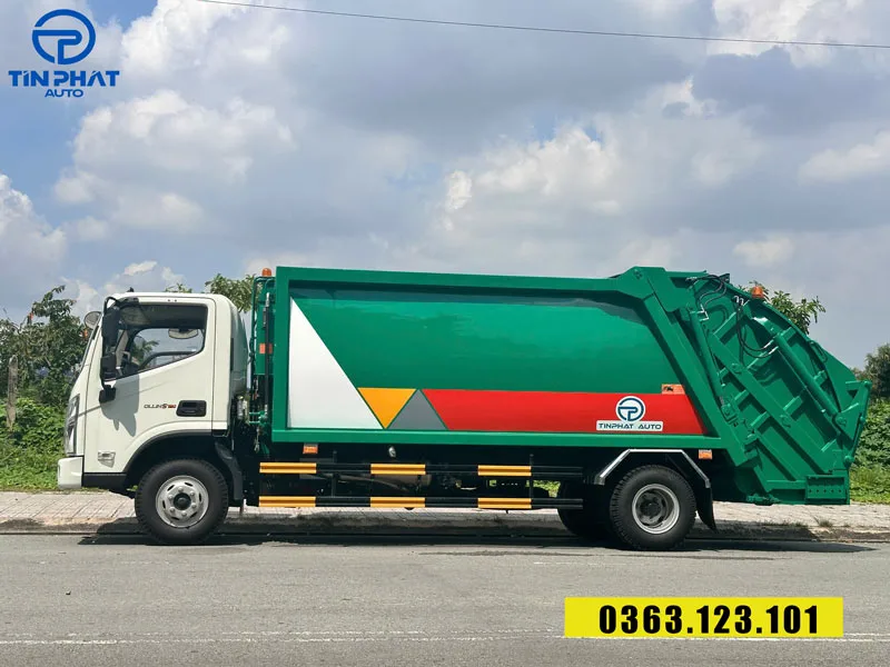 xe ép rác 12 khối thaco s720- thùng inox