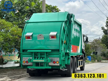 xe cuốn ép rác 22 khối isuzu- xylanh nhập khẩu Ý