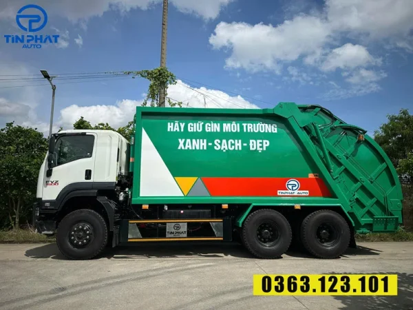 giá xe cuốn ép rác 22 khối isuzu