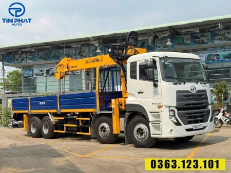 xe ud 4 chân gắn cẩu soosan 12 tấn - Cần cẩu được trang bị đày đủ cảm biến.