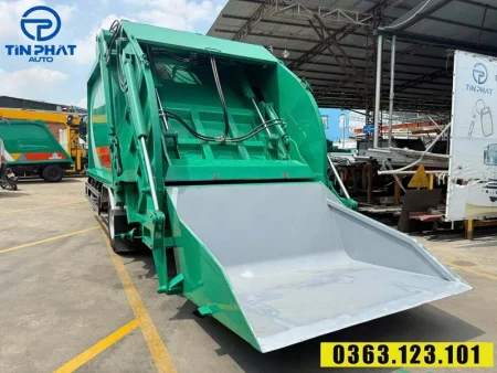 xe ép rác 12 khối Thaco - Máng xúc.
