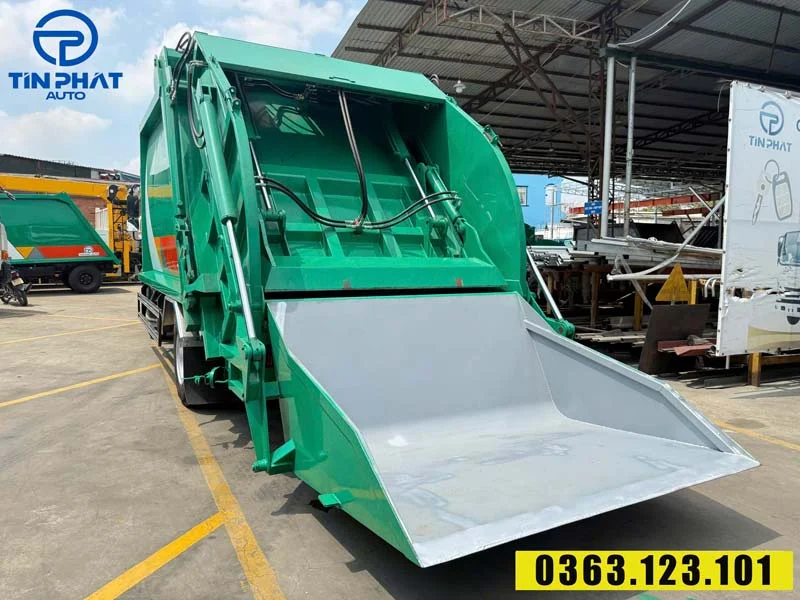 xe ép rác 12 khối Thaco - Máng xúc.